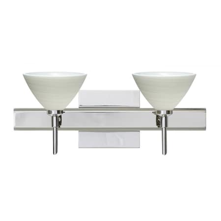 Besa Lighting Besa Wall With SQ Canopy Domi Chrome Chalk 2x5W LED 2SW-1743KR-LED-CR-SQ